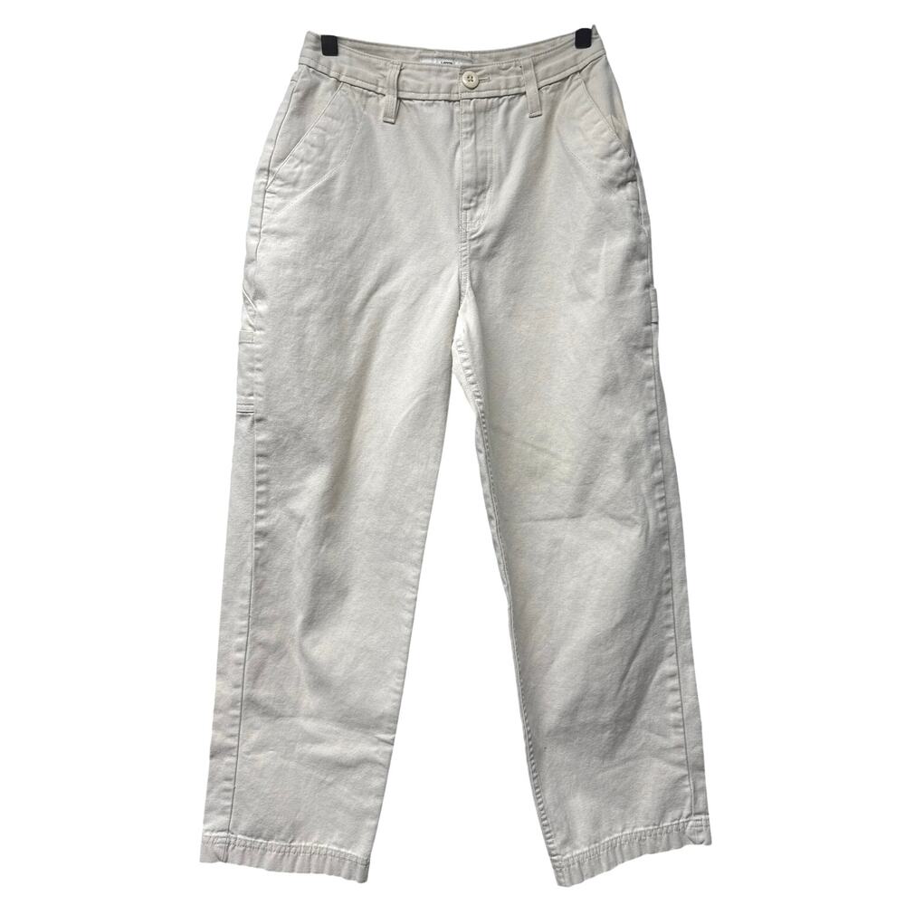Vans Women’s Off White Carpenter Cargo Pants Size Small 26” Waist Cotton Denim